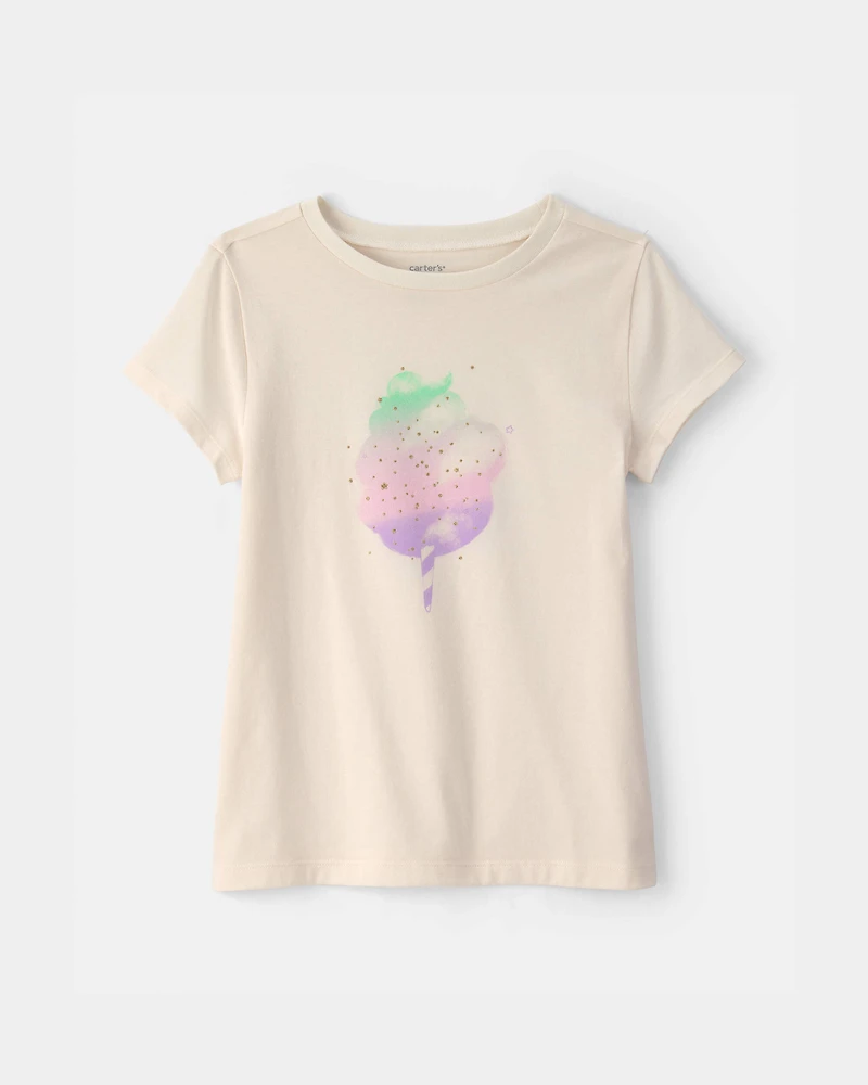 Girls Cotton-Candy Graphic Tee - Cream