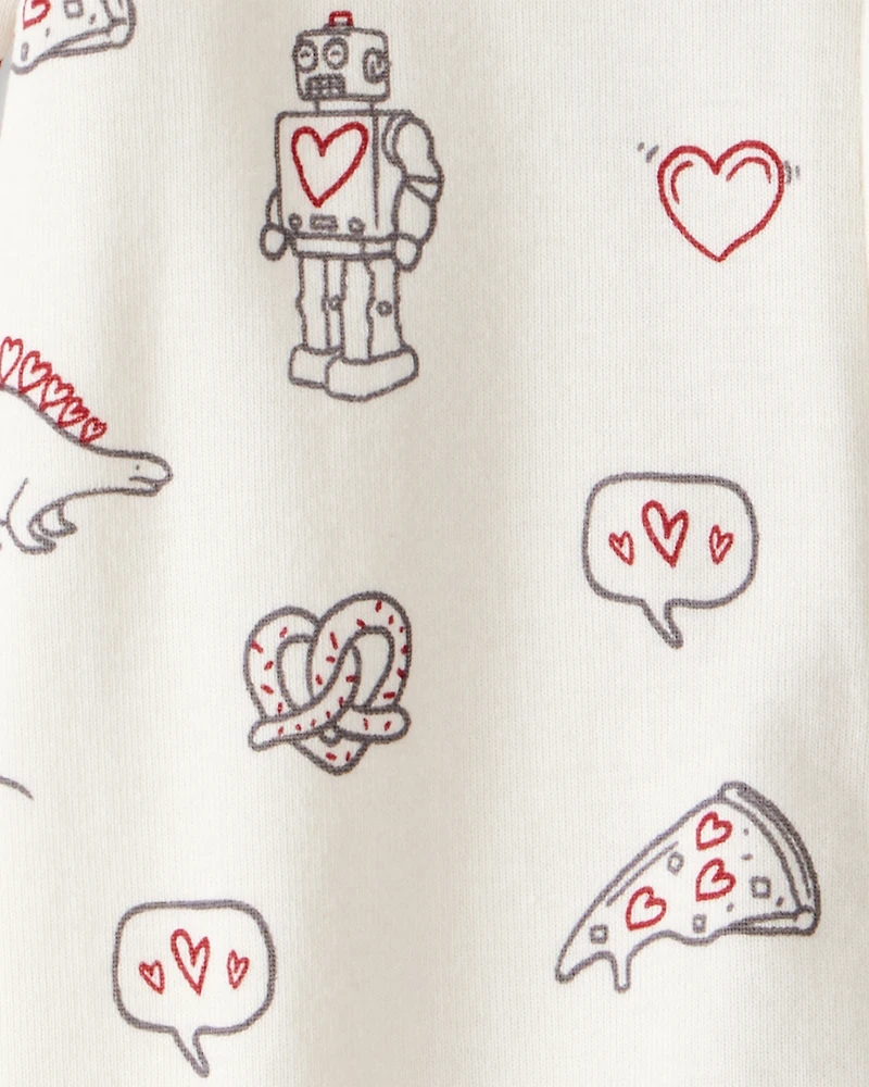 Baby Organic Cotton Sleep & Play Pajamas Little Loves Print