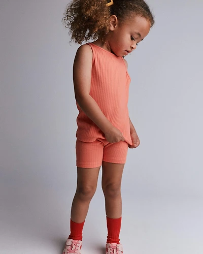 Toddler Girl Brooklyn Bike Shorts - Coral