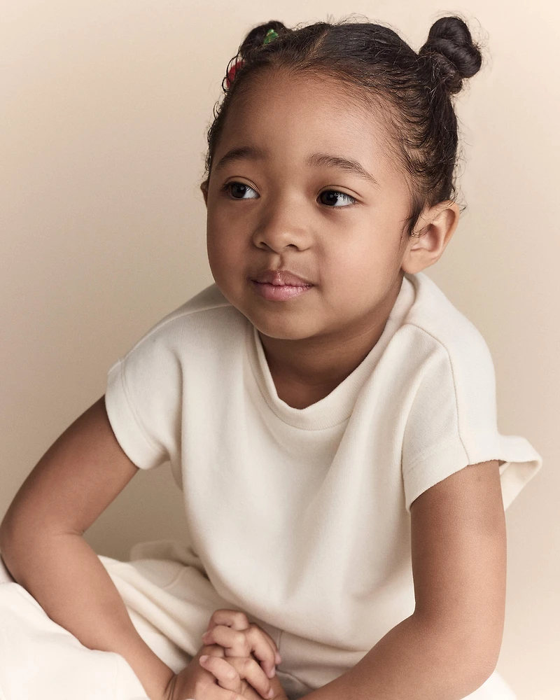 Toddler Girl Dolman-Sleeve Miriam Tee - Cream