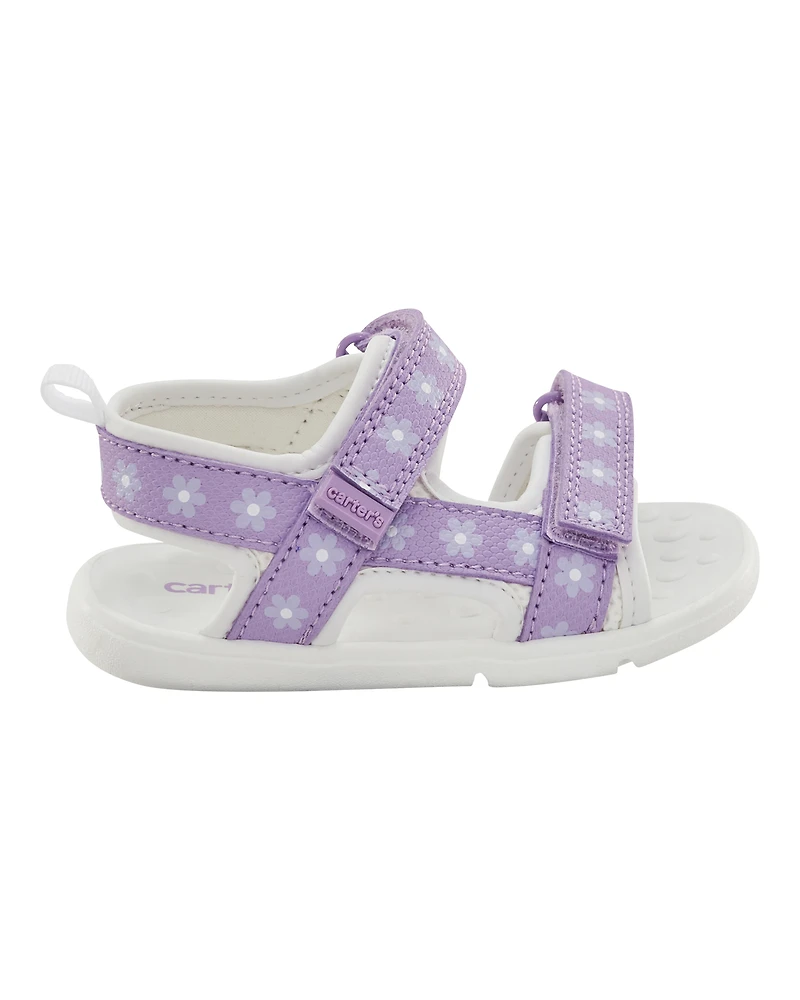 Baby Every Step® First Walker Floral Sandals - Purple/White