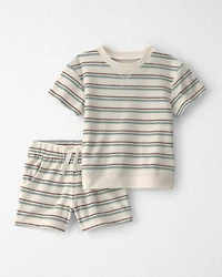 Toddler 2-Piece Terry Top & Short Set Made with Organic Cotton Stripes