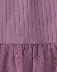 Baby Girl 2-Piece Long-Sleeve Bodysuit & Tulle Pant Set - Purple