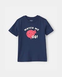 Toddler Boy Puffer Fish Graphic Tee – Navy