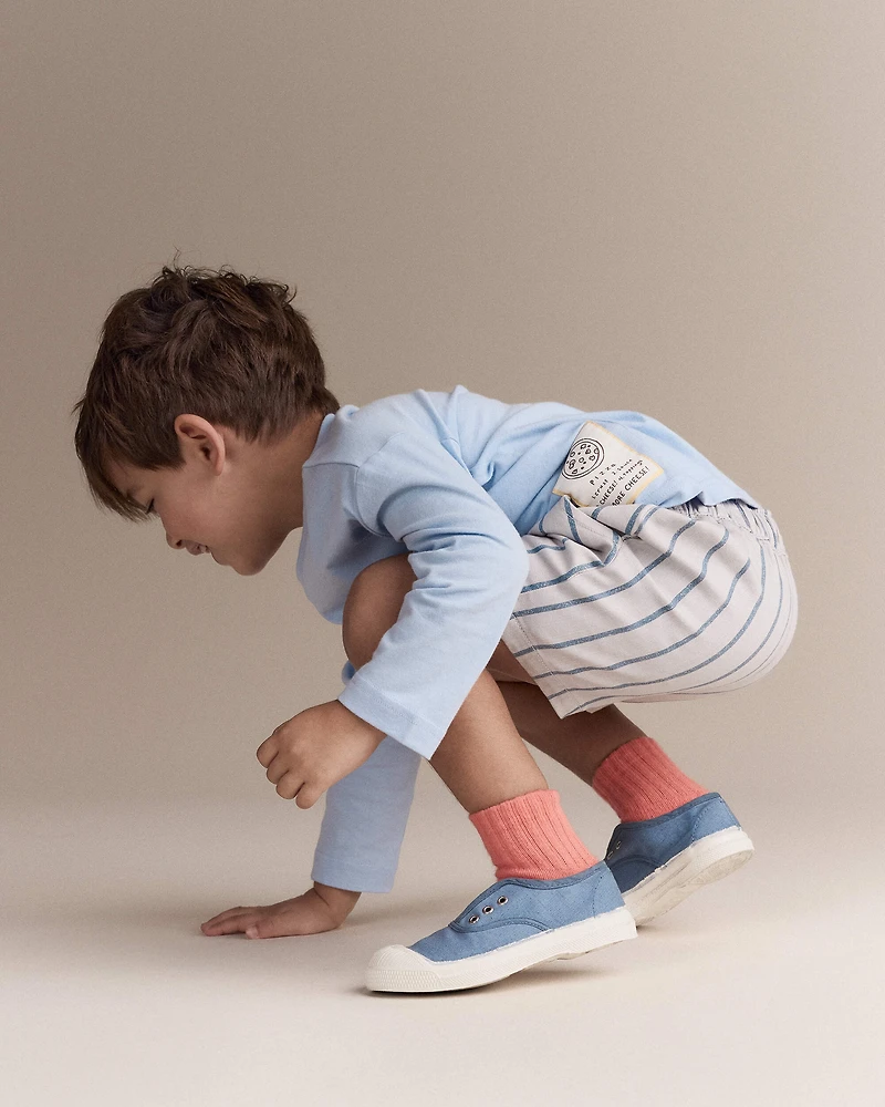 Toddler Boy Playground Shorts Stripes - Grey