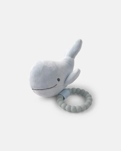 Whale Plush Teether - Blue
