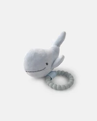 Whale Plush Teether - Blue