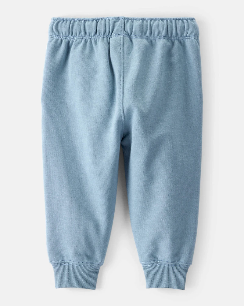 Baby Boy Solid Fleece Cotton Jogger - Blue