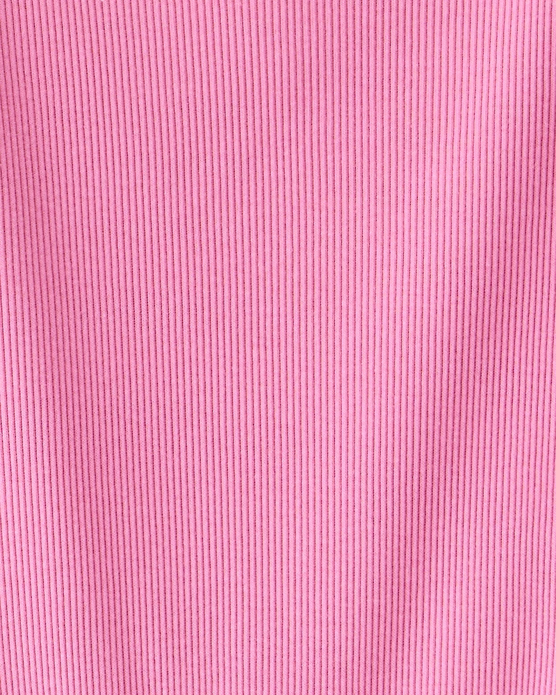 Girls Long Sleeve Cotton Dress - Pink