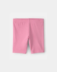 Girls Solid Bike Shorts - Pink