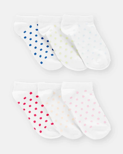 Girls 6-Pack No-Show Socks - White