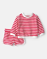 Baby 2-Piece Top & Short Set - Red