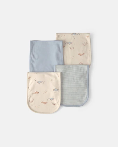 Baby 4-Pack Whale Burp Cloths
