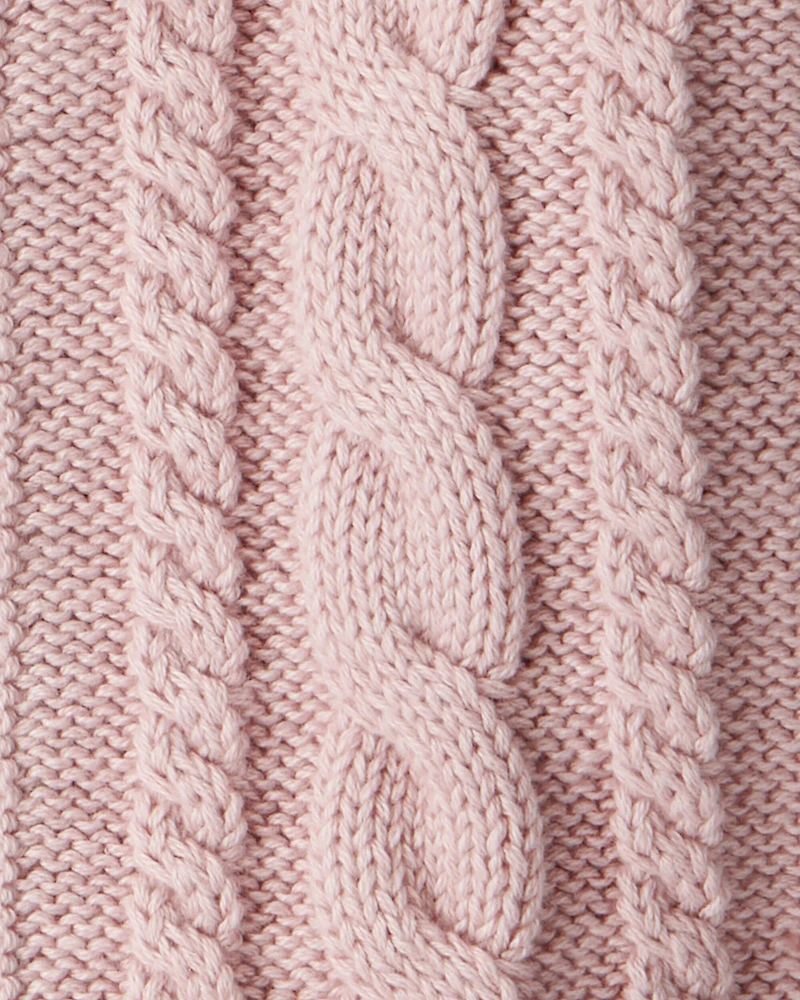 Baby Girl Organic Cotton Cable Knit Cardigan