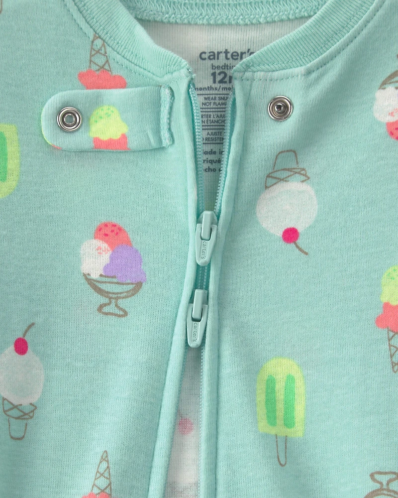 Baby Girl Popsicle 100% Cotton 1-Piece Pyjama - Turquoise Blue