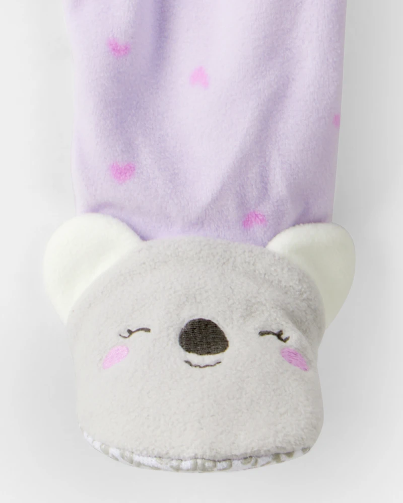 Baby Girl Koala & Heart Loose Fit 1-Piece Pyjamas - Purple