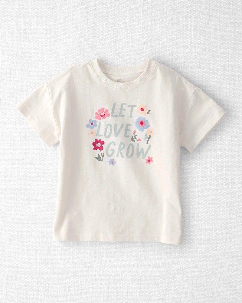 Girls Organic Cotton 'Let Love Grow' Tee