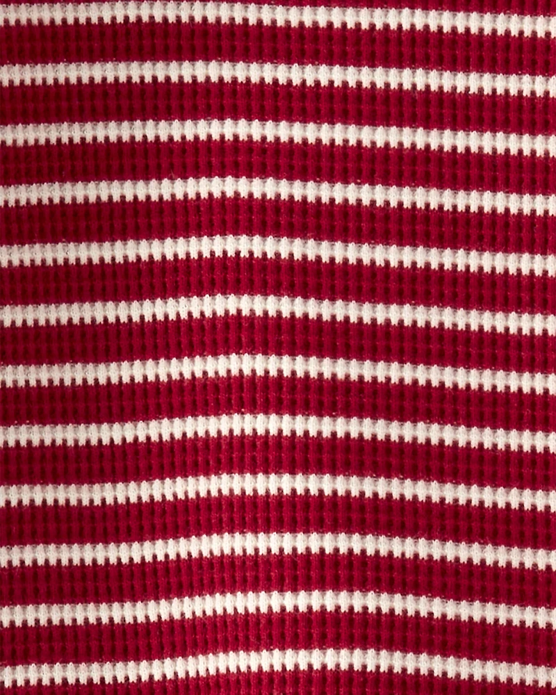 Baby Organic Cotton Waffle Knit Striped 2-Piece Pyjamas