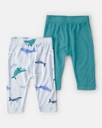 Baby 2-Pack Whale PurelySoft Pull-On Pants - Blue