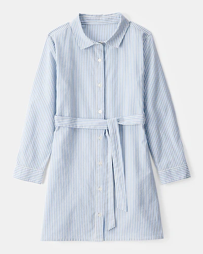 Kid Striped Long-Sleeve Shirt Dress