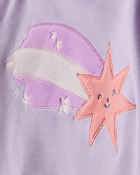 Toddler Girl Star Print DreamPlush Long-Sleeve Snug Fit 2-Piece Pajamas - Lavender