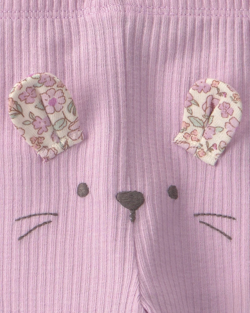 Baby Girl 3-Piece Bunny Bodysuit & Pant Set - Purple