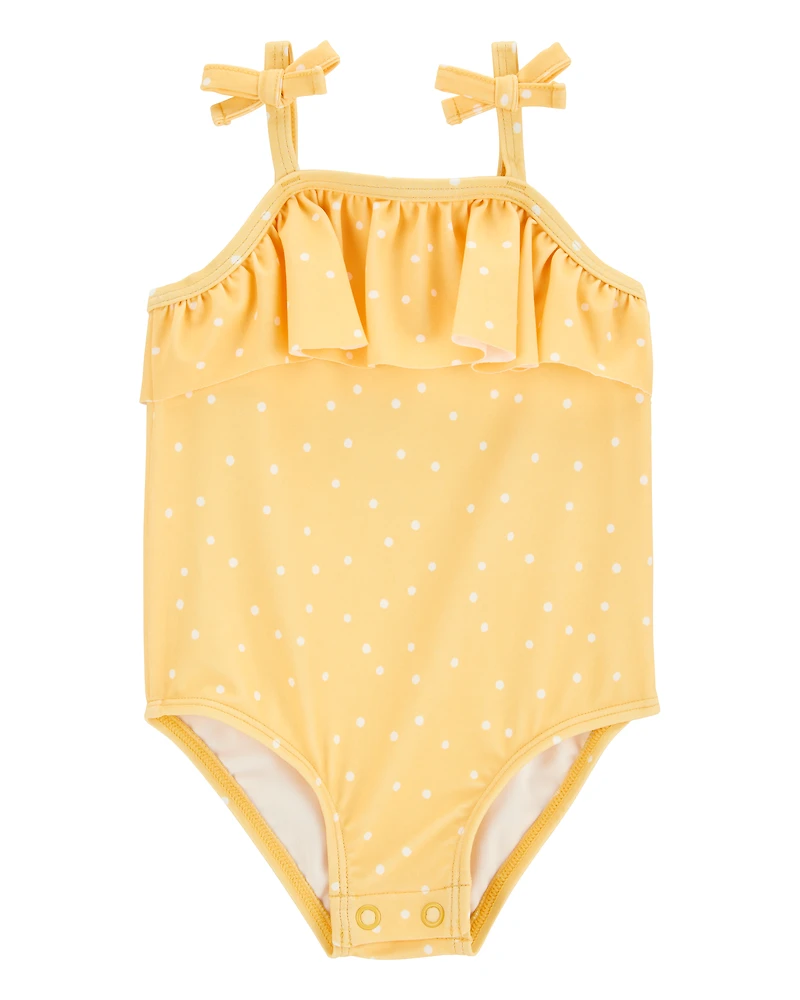 Baby Girl 1-Piece Polka Dot Swimsuit - Yellow