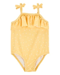 Baby Girl 1-Piece Polka Dot Swimsuit - Yellow