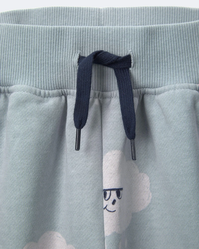 Toddler City Park™ Jogger Pant Rain Cloud Print - Pale Blue