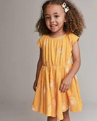 Toddler Girl Avenue Twirl™ Dress Sunny Life Print - Golden Yellow