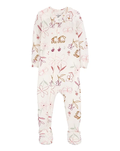 Baby Girl Floral 1-Piece PurelySoft Footie Pyjamas