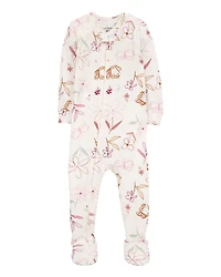 Baby Girl Floral 1-Piece PurelySoft Footie Pyjamas