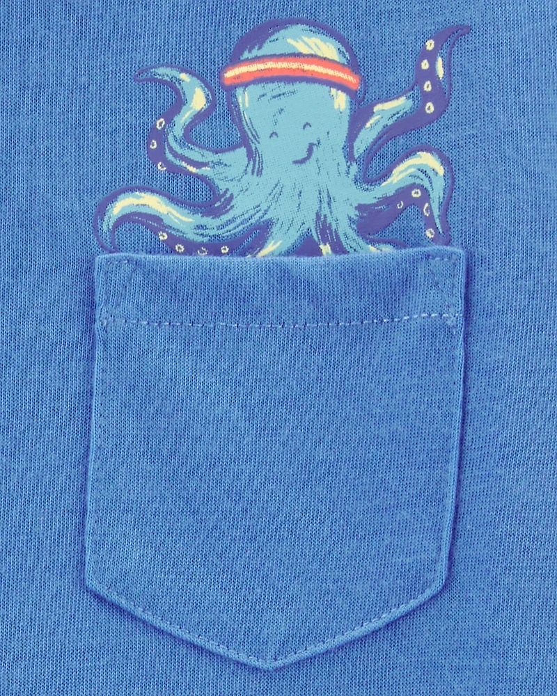 Toddler Boy 2-Piece Octopus Print Loose Fit Pyjamas