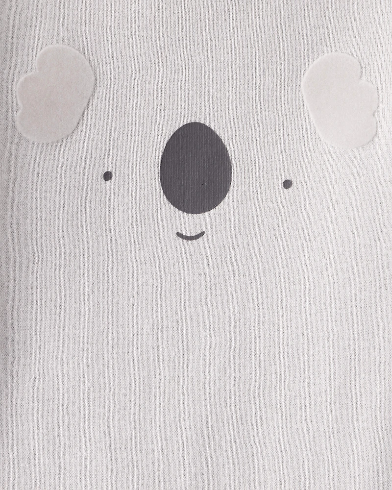 Baby Girl 4-Pack Koala Print Cotton Long-Sleeve Multipack Bodysuits - Purple/White/Pink