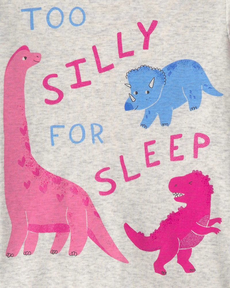 Baby Girl 4-Piece Dino Heart Cotton Snug Fit Pyjama Set - Pink