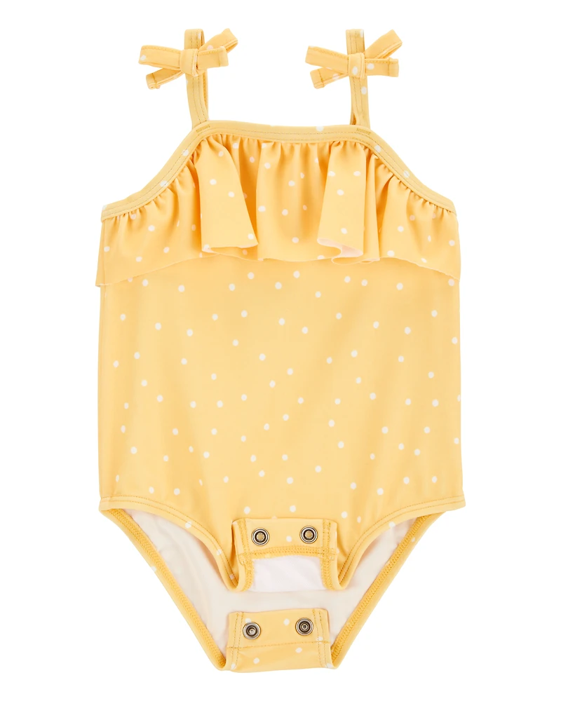 Baby Girl 1-Piece Polka Dot Swimsuit - Yellow