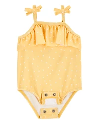Baby Girl 1-Piece Polka Dot Swimsuit - Yellow