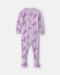Toddler Girl 1-Piece Dino DreamPlush Snug Fit Footed Pyjama - Purple