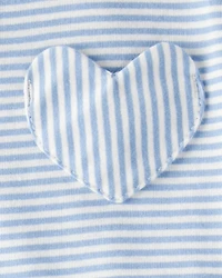 Baby Girl Stripe Bodysuit & Pant Set - Blue