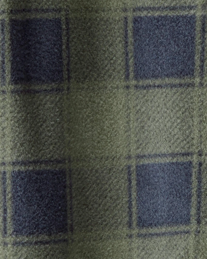 Baby Boy Bear Plaid Print Loose Fit Long-Sleeve Sleeper - Green