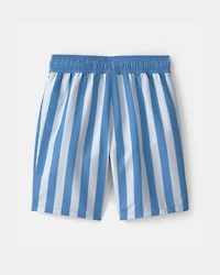 Boys Striped Swim Trunks - Blue