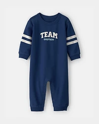 Baby 'Team Captain' French Terry Jumpsuit - Blue