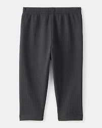 Baby Girl Pull-On Stretch Cozy Leggings - Black