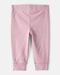 Baby Girl 2-Pack 100% Cotton Pull-On Pants - Blue/Pink