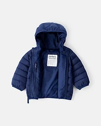 Baby Boy Midweight Packable Puffer - Navy Blue