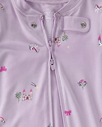 Baby Girl Fairytale PurelySoft 2-Way Zip 1-Piece Pyjama - Purple