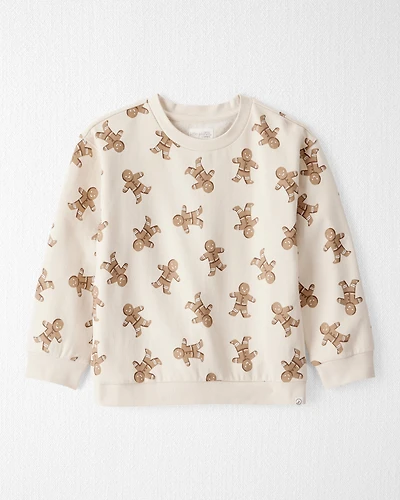 Kid Gingerbread Man Holiday Pullover Made with Organic Cotton