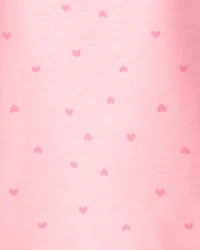 Girls Heart Floral Loose Fit Night Gown - Pink