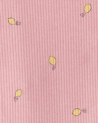 Baby Girl Lemon Bodysuit & Pant Set - Pink