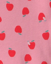Toddler Girl Apple 100% Cotton 2-Piece Pyjama Set - Pink